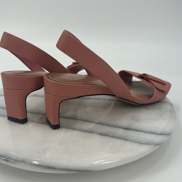 Charles & Keith pink buckle detail slingback square toe sandals - Picture 2 of 9